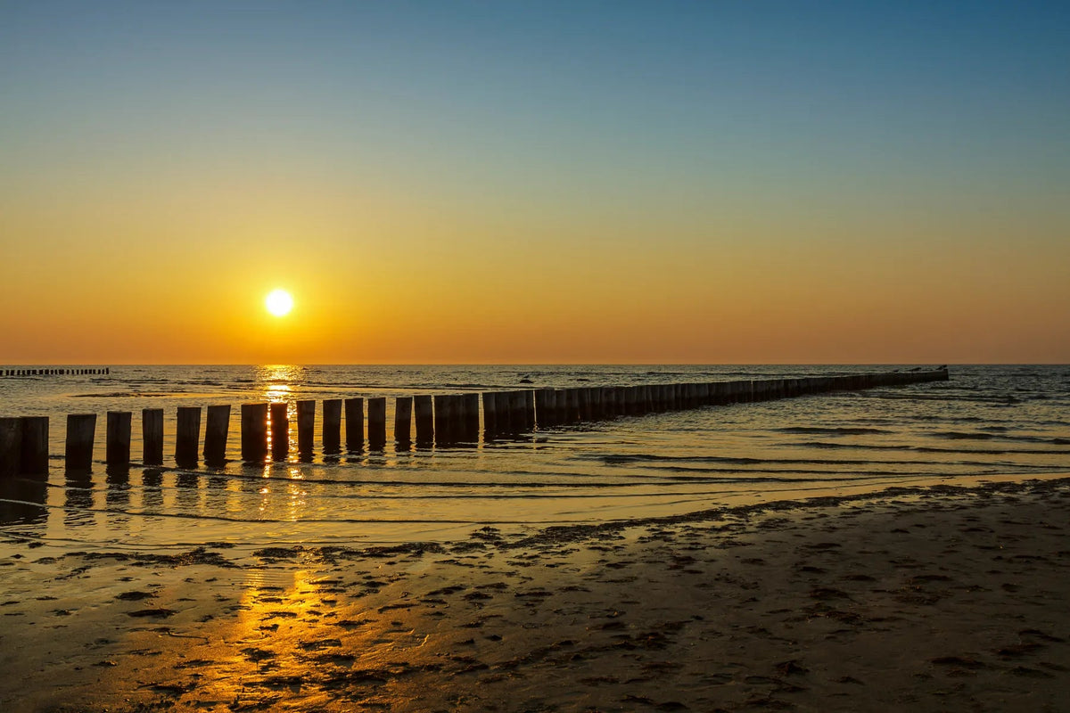 Duschrückwand 100x220cm Sonnenuntergang am Strand - Schön und Wieder