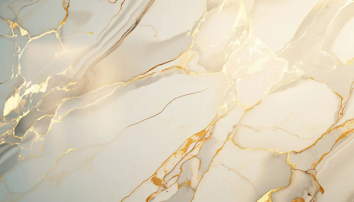 Duschrückwand Weißer Marmor mit goldenen Adern - Schön und Wieder