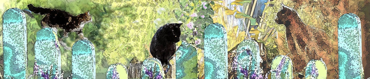 Küchenrückwand Katzen auf dem Gartenzaun (Malerei-Stil) - Schön und Wieder