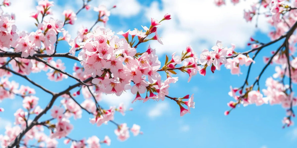 Küchenrückwand Kirschblüten vor blauem Himmel - Schön und Wieder