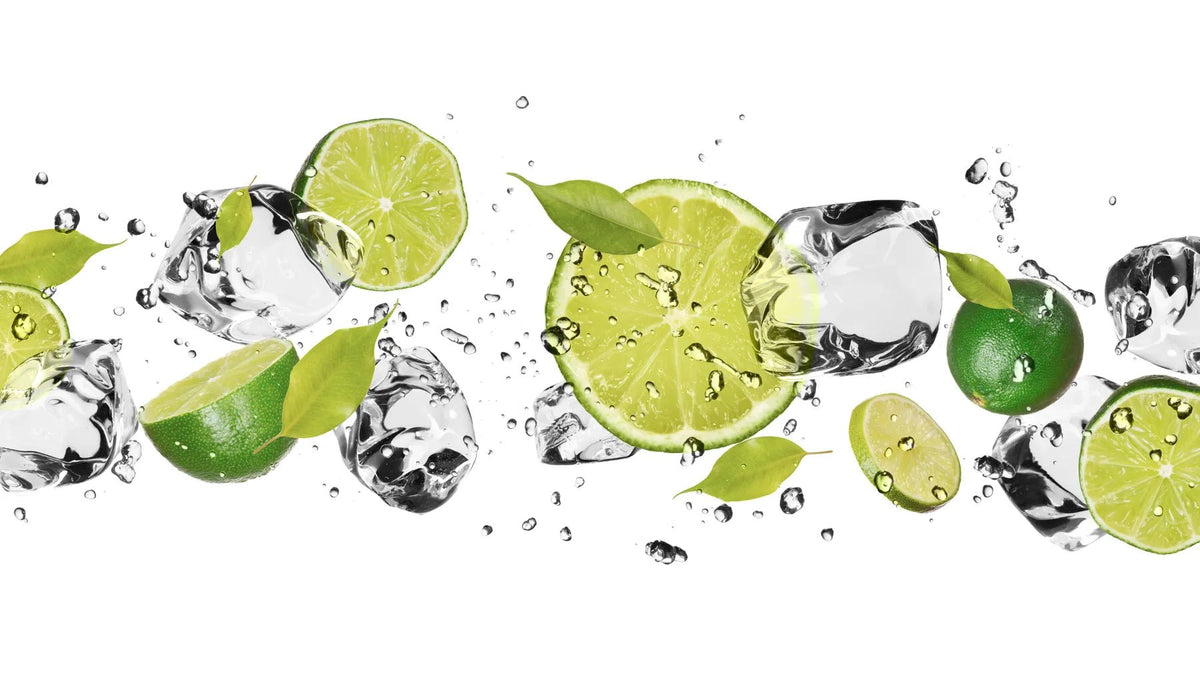 Küchenrückwand Limetten mit Eiswürfeln - Schön und Wieder