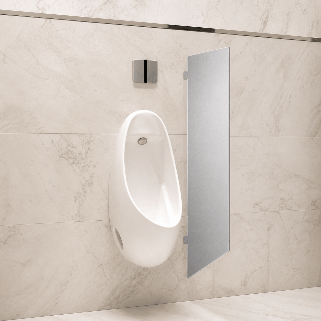 Schamwand WC-Trennwand Urinal Trennwand Alu - Schön und Wieder