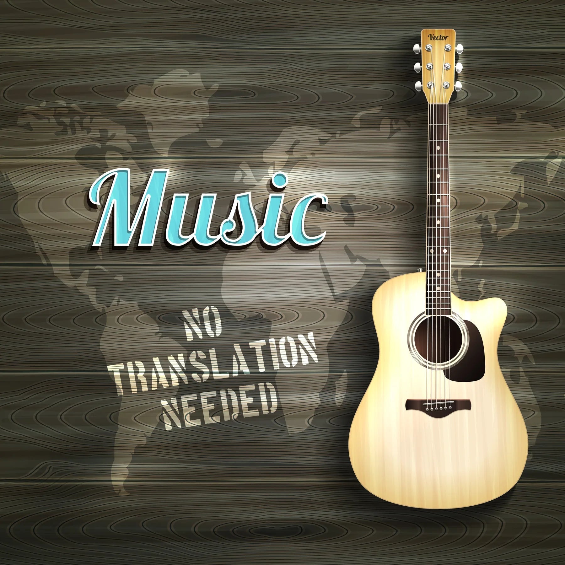 Spritzschutz Music Gitarren-Design auf Holz - Schön und Wieder