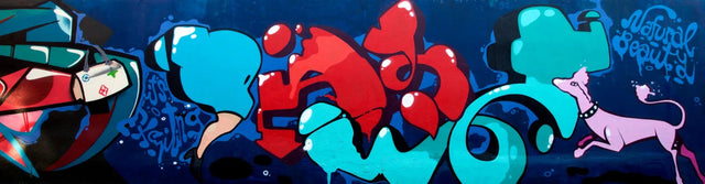 Badewannenrückwand Graffiti Bubble mit Hund