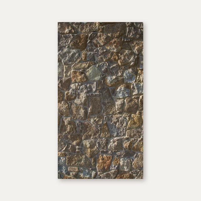 Duschrückwand Natursteinmauer grau-braun