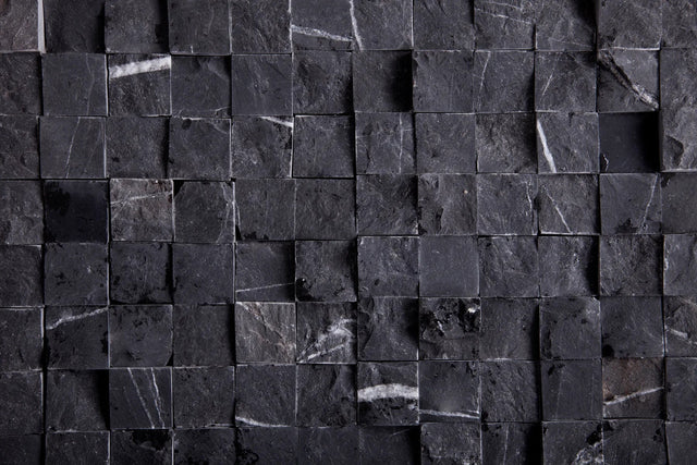 Duschrückwand Schwarzes Schiefer-Mosaik