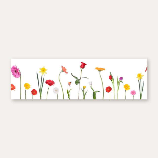 Küchenrückwand Bunte Blumen in einer Reihe