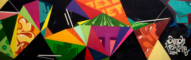 Küchenrückwand Geometrisches Graffiti-Mosaik