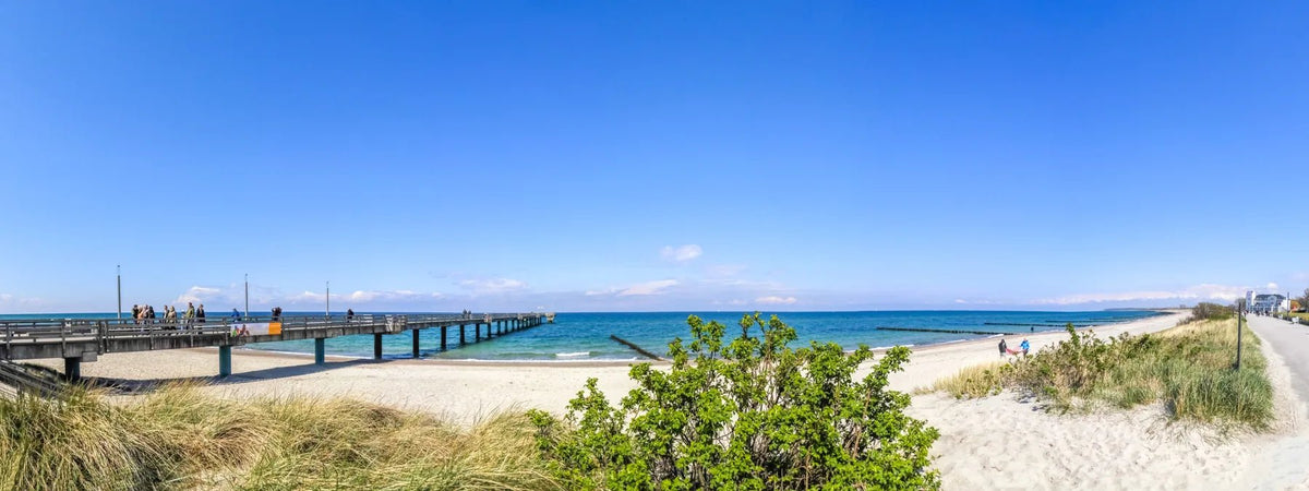 Küchenrückwand Ostseepanorama mit Seebrücke - Schön und Wieder