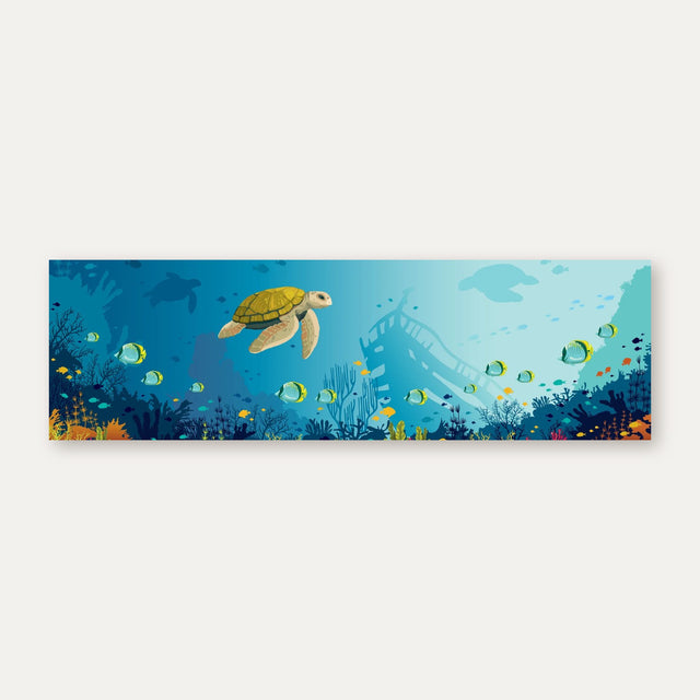 Küchenrückwand Schildkröte am Wrack Illustration