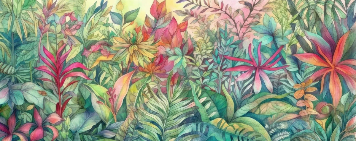 Küchenrückwand Tropisches Blätter-Aquarell - Schön und Wieder