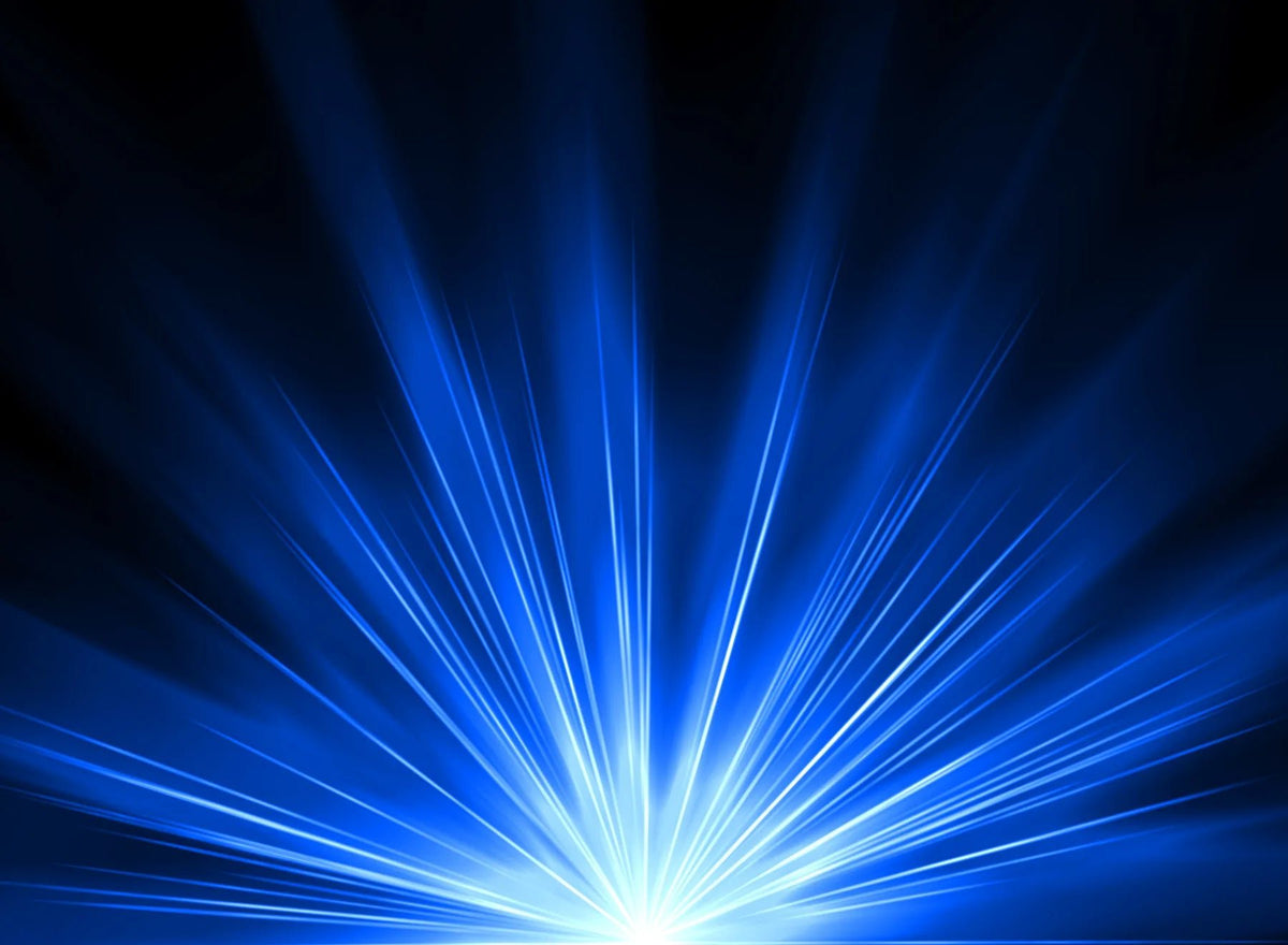 Spritzschutz Blauer Lichtstrahl auf Schwarz - Schön und Wieder