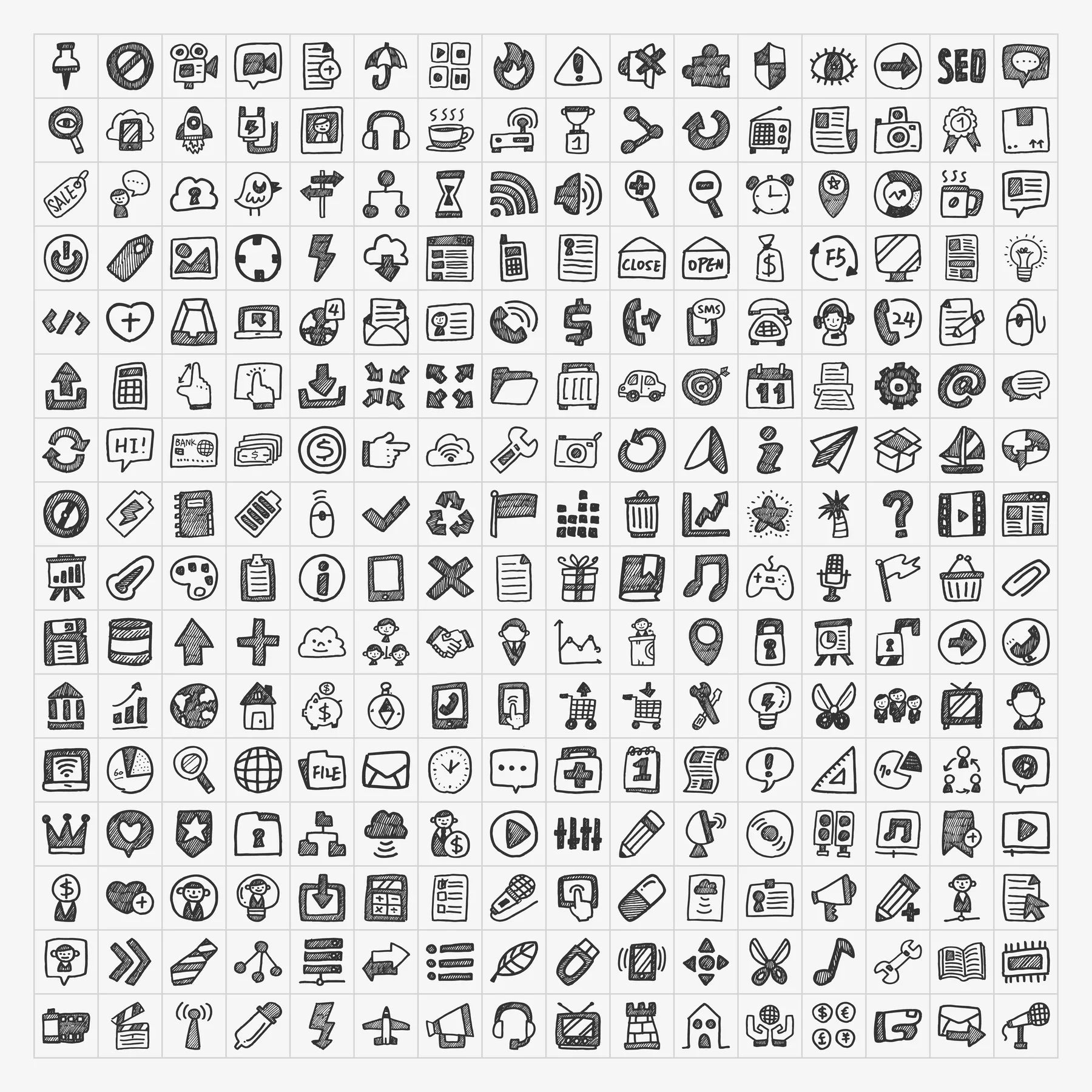 Spritzschutz Doodle-Icons Muster - Schön und Wieder
